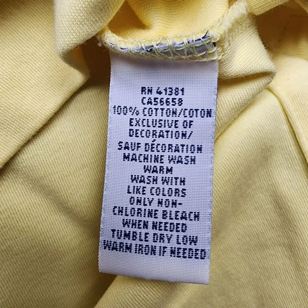 Polo Ralph Lauren Mens L Yellow Polo Shirt 100% Cotton Classic Pony Logo Casual